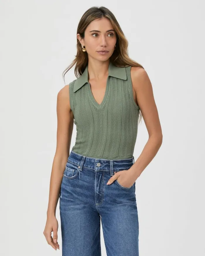 Sweaters and Sweatshirts Women PAIGE Rossana Sweater Tank 8211 Aloe