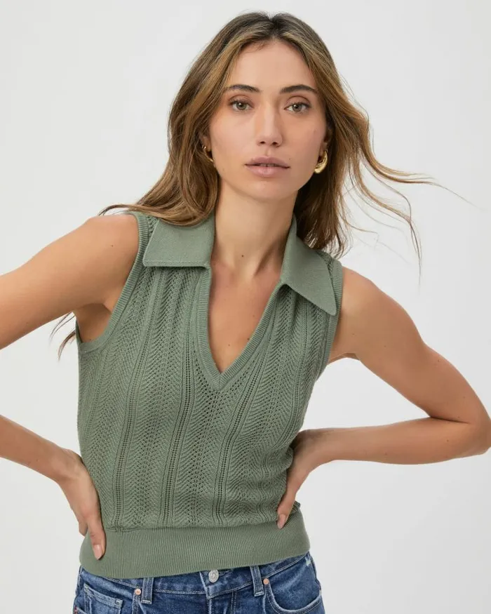 Sweaters and Sweatshirts Women PAIGE Rossana Sweater Tank 8211 Aloe