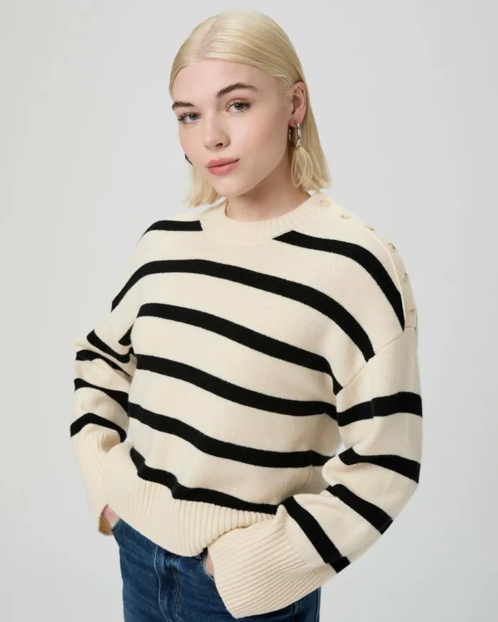 Sweaters and Sweatshirts Women PAIGE Zofia Sweater Petite 8211 Latte Foam Multi Sweaters and Sweatshirts Women PAIGE Zofia Sweater Petite 8211 Latte Foam Multi