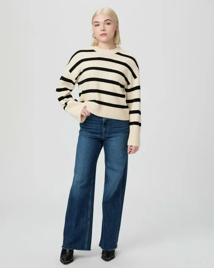 Sweaters and Sweatshirts Women PAIGE Zofia Sweater Petite 8211 Latte Foam Multi