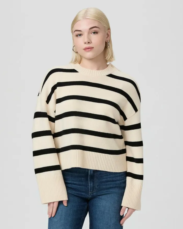 Sweaters and Sweatshirts Women PAIGE Zofia Sweater Petite 8211 Latte Foam Multi