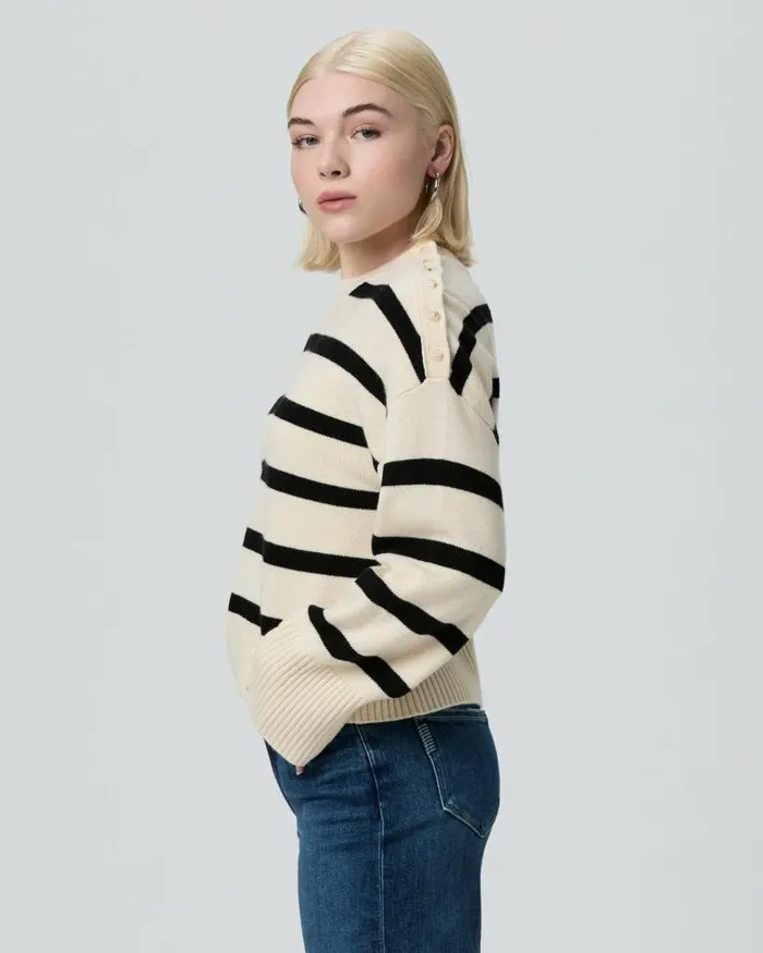 Sweaters and Sweatshirts Women PAIGE Zofia Sweater Petite 8211 Latte Foam Multi