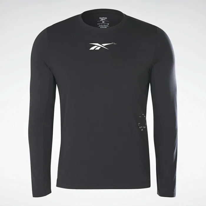 TShirts and Graphic Tees Mens Reebok ActivchillDreamBlend Long Sleeve Shirt Black