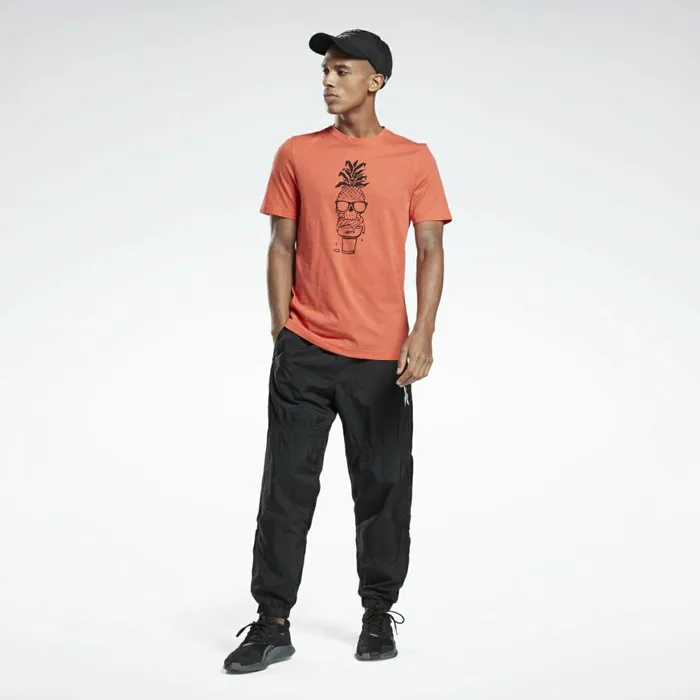 TShirts and Graphic Tees Mens Reebok Chill Pineapple Graphic TShirt Semi Orange Flare