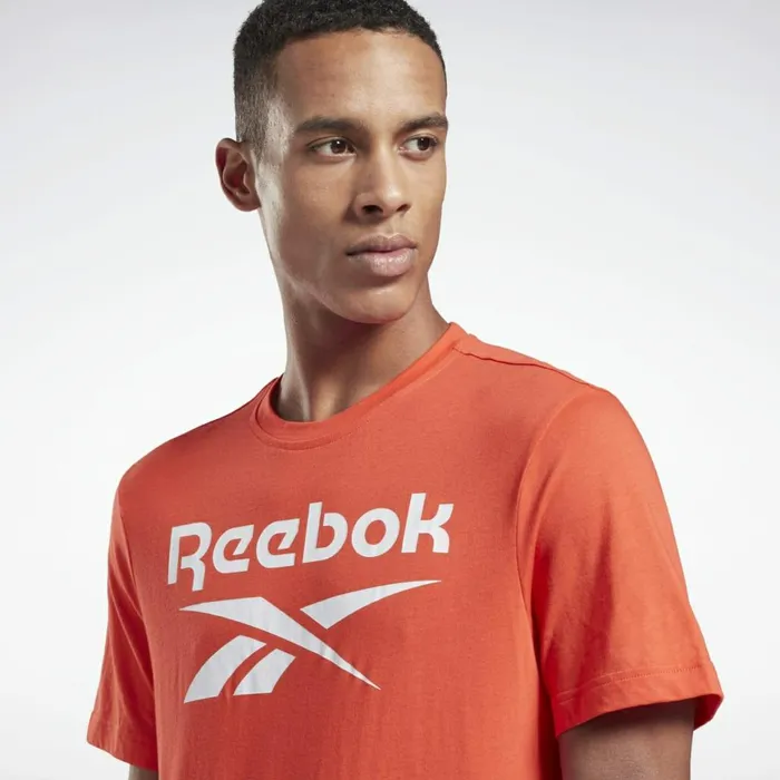 TShirts and Graphic Tees Mens Reebok Graphic Series Stacked Tee Dynamic Red