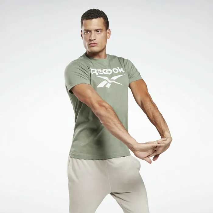 TShirts and Graphic Tees Mens Reebok Graphic Series Stacked Tee Harmony Green TShirts and Graphic Tees Mens Reebok Graphic Series Stacked Tee Harmony Green