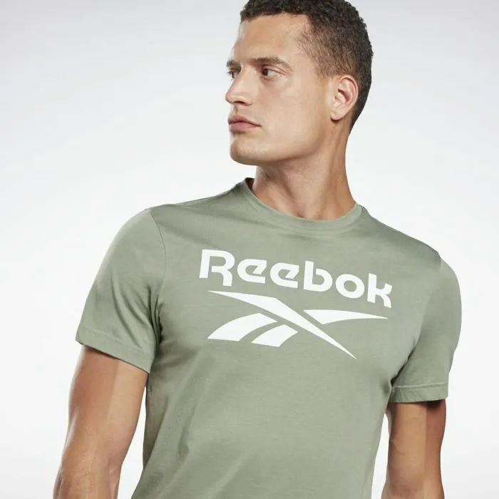 TShirts and Graphic Tees Mens Reebok Graphic Series Stacked Tee Harmony Green