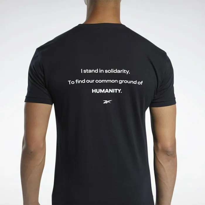 TShirts and Graphic Tees Mens Reebok I Stand In Solidarity Short Sleeve Crew TShirt Multi