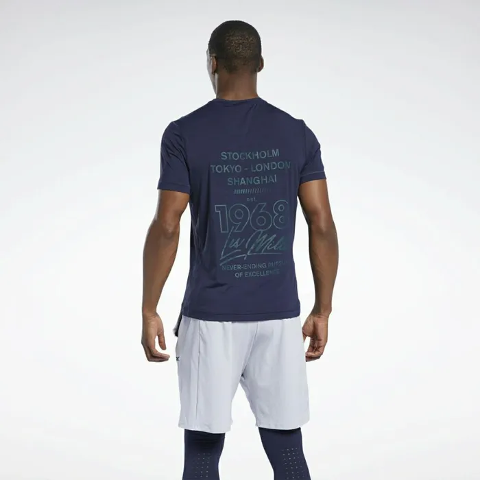 TShirts and Graphic Tees Mens Reebok Les Mills Activchill TShirt Vector Navy