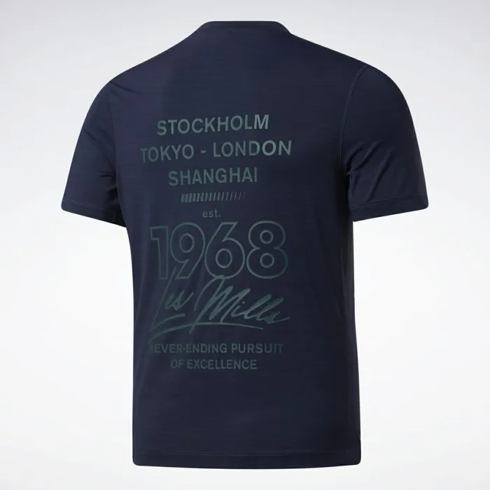 TShirts and Graphic Tees Mens Reebok Les Mills Activchill TShirt Vector Navy