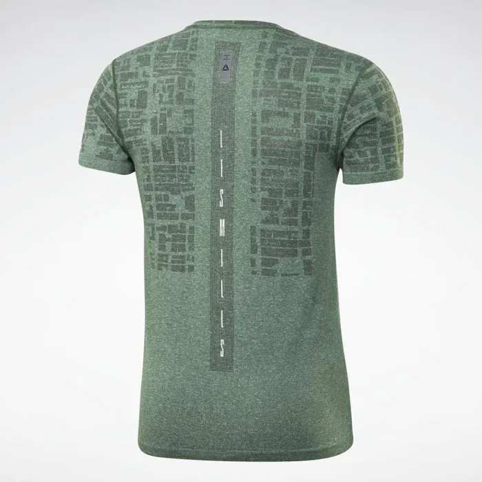 TShirts and Graphic Tees Mens Reebok LES MILLS Myoknit Seamless Tee Utility Green Black