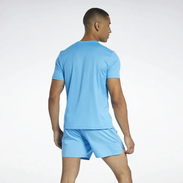 TShirts and Graphic Tees Mens Reebok Run Essentials Graphic TShirt Aqua