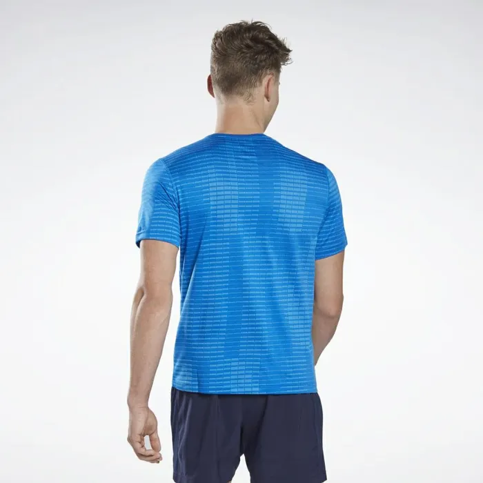 TShirts and Graphic Tees Mens Reebok Run Jacquard Tee Horizon Blue