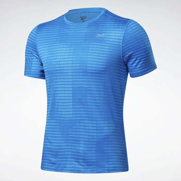 TShirts and Graphic Tees Mens Reebok Run Jacquard Tee Horizon Blue
