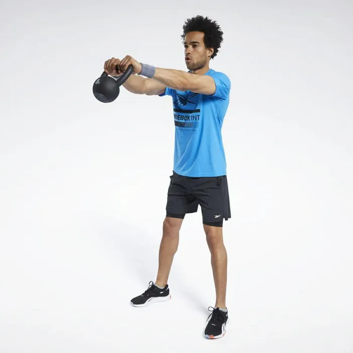 TShirts and Graphic Tees Mens Reebok Speedwick Graphic Move Tee Horizon Blue