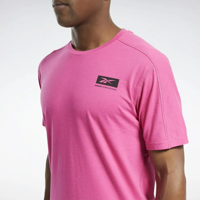 TShirts and Graphic Tees Mens Reebok Speedwick Graphic Move Tee Proud Pink