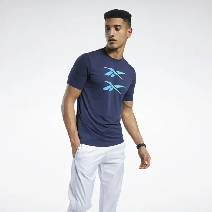 TShirts and Graphic Tees Mens Reebok Tee Vector Navy
