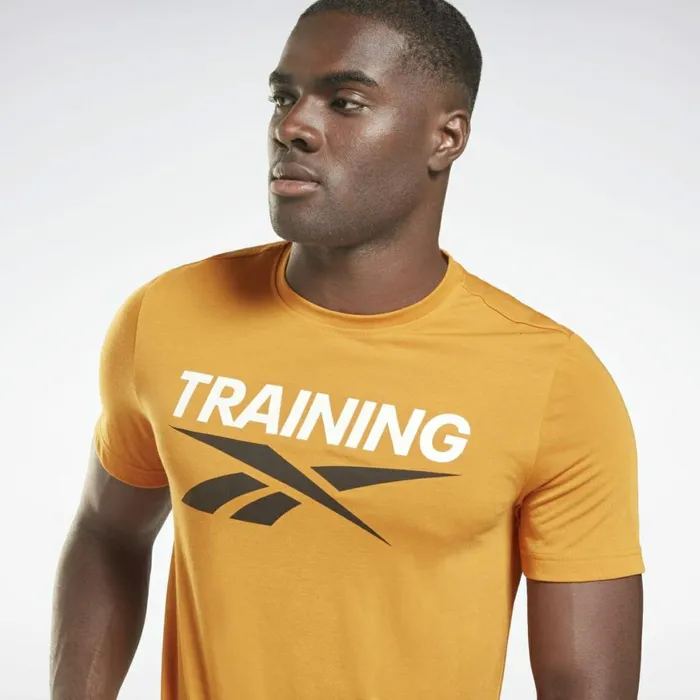 TShirts and Graphic Tees Mens Reebok Training Vector TShirt Radiant Ochre
