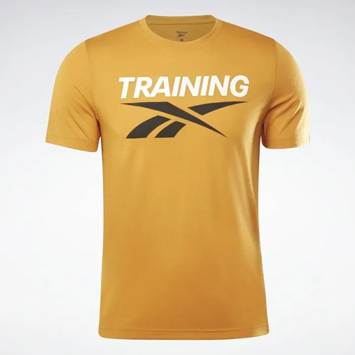 TShirts and Graphic Tees Mens Reebok Training Vector TShirt Radiant Ochre