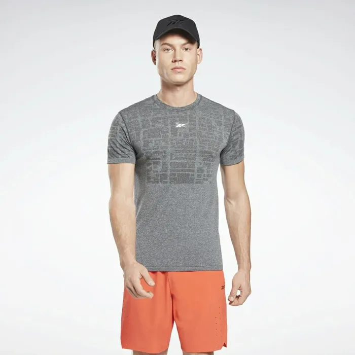 TShirts and Graphic Tees Mens Reebok United By Fitness MyoKnit Seamless TShirt Grey