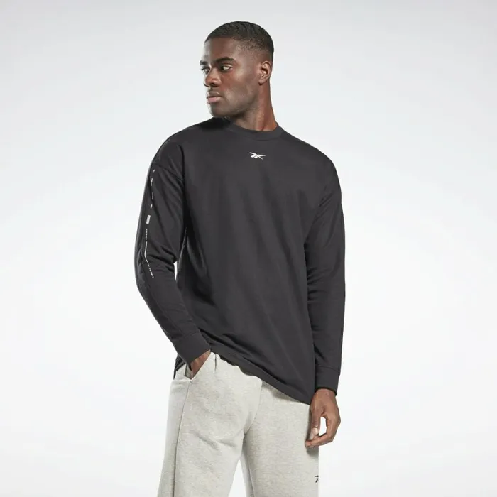TShirts and Graphic Tees Mens Reebok Utility Long Sleeve TShirt Black