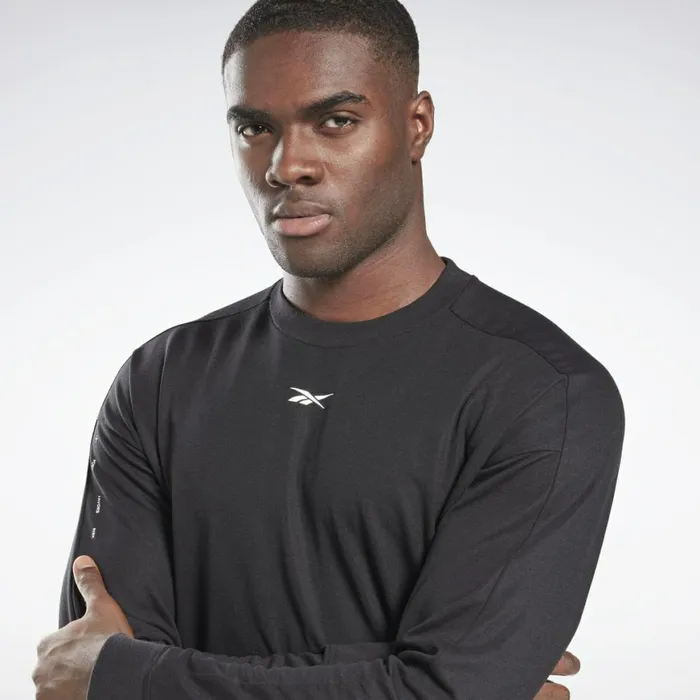TShirts and Graphic Tees Mens Reebok Utility Long Sleeve TShirt Black