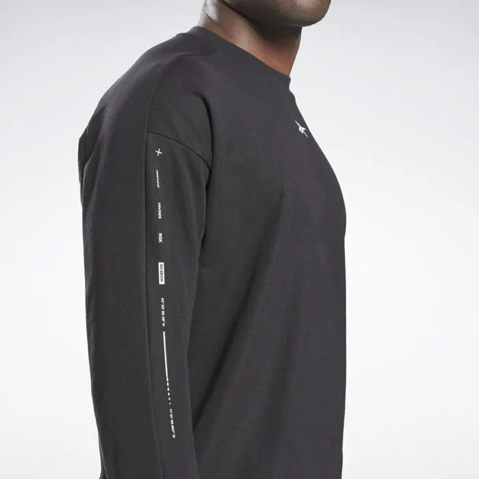 TShirts and Graphic Tees Mens Reebok Utility Long Sleeve TShirt Black