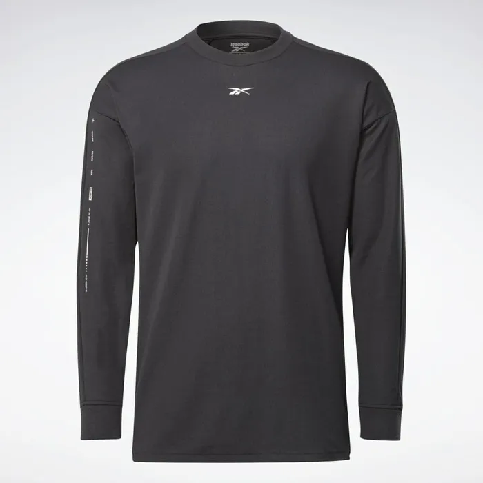 TShirts and Graphic Tees Mens Reebok Utility Long Sleeve TShirt Black