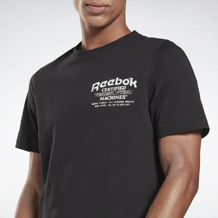 TShirts and Graphic Tees Mens Reebok Weightlifting Novelty Graphic TShirt Black