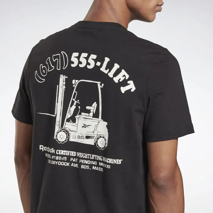 TShirts and Graphic Tees Mens Reebok Weightlifting Novelty Graphic TShirt Black