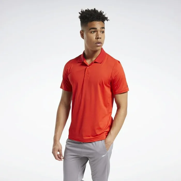 TShirts and Graphic Tees Mens Reebok Workout Ready Polo Shirt Instinct Red