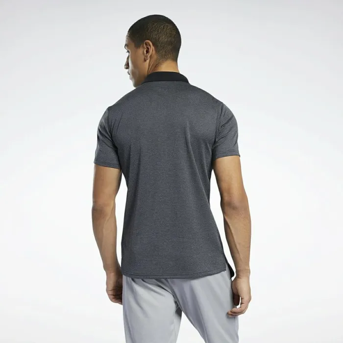 TShirts and Graphic Tees Mens Reebok Workout Ready Striped Polo Shirt Black