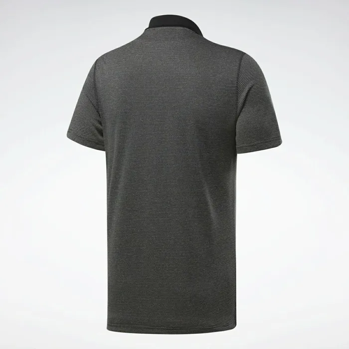 TShirts and Graphic Tees Mens Reebok Workout Ready Striped Polo Shirt Black