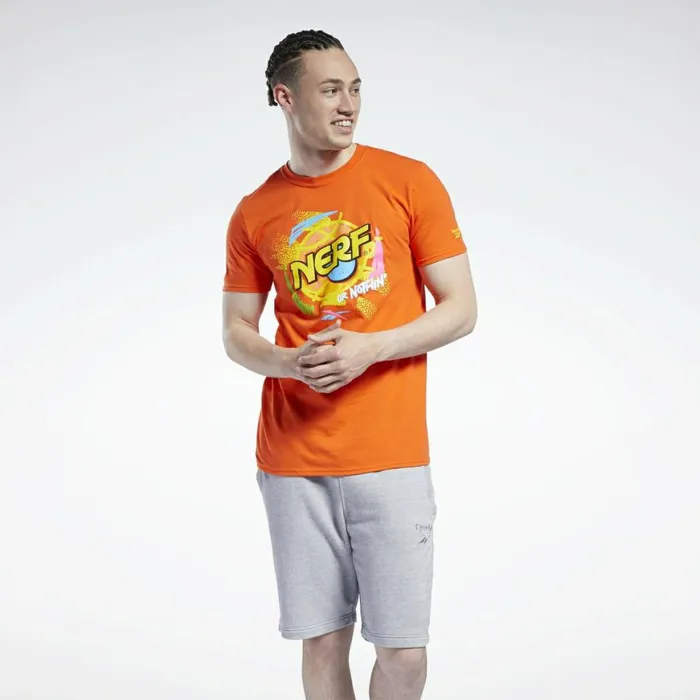 TShirts and Graphic Tees Mens Reebok X Nerf Basketball Spray Paint Tee Multi