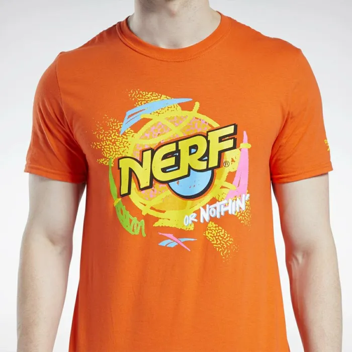 TShirts and Graphic Tees Mens Reebok X Nerf Basketball Spray Paint Tee Multi