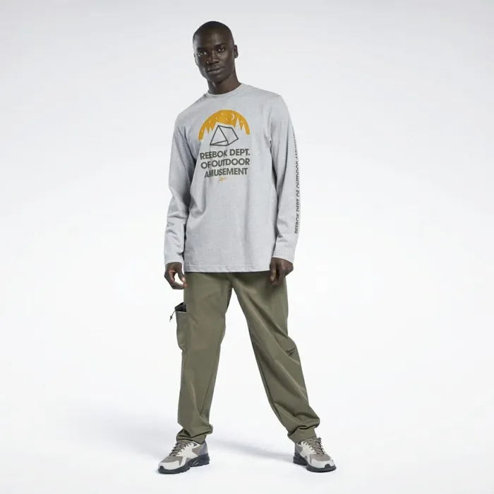 TShirts and Graphic Tees MensWomens Reebok Classics Camping Graphic TShirt Medium Grey Heather