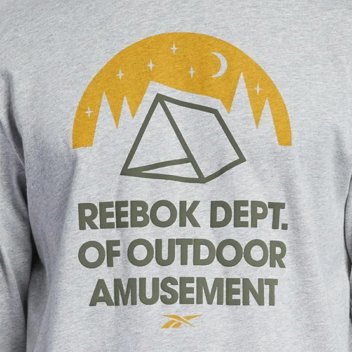 TShirts and Graphic Tees MensWomens Reebok Classics Camping Graphic TShirt Medium Grey Heather