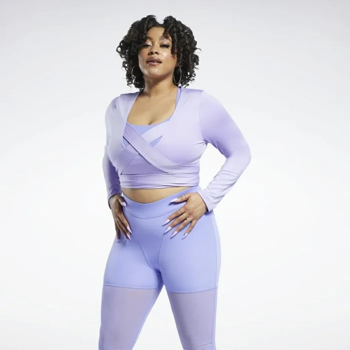 TShirts and Graphic Tees Womens Reebok Cardi B Long Sleeve Crop Top Plus Size Crisp Purple TShirts and Graphic Tees Womens Reebok Cardi B Long Sleeve Crop Top Plus Size Crisp Purple