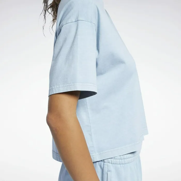 TShirts and Graphic Tees Womens Reebok Classics Natural Dye Cropped TShirt Meteor Grey F17r