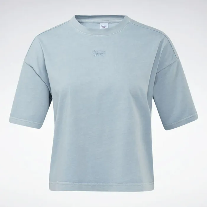 TShirts and Graphic Tees Womens Reebok Classics Natural Dye Cropped TShirt Meteor Grey F17r