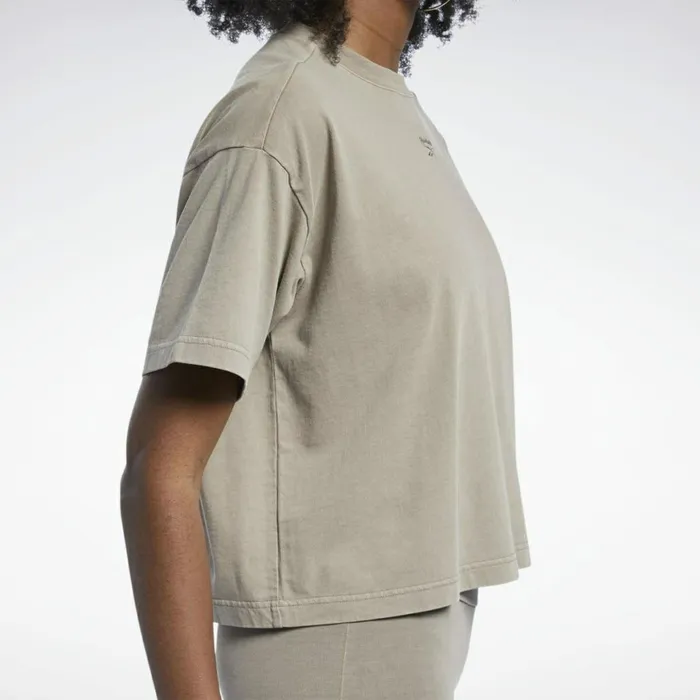 TShirts and Graphic Tees Womens Reebok Classics Natural Dye Cropped TShirt Trek Grey