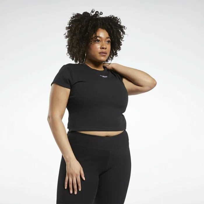 TShirts and Graphic Tees Womens Reebok Classics Ribbed TShirt Plus Size Black TShirts and Graphic Tees Womens Reebok Classics Ribbed TShirt Plus Size Black