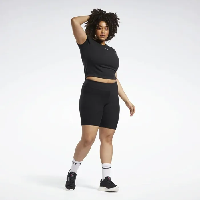 TShirts and Graphic Tees Womens Reebok Classics Ribbed TShirt Plus Size Black