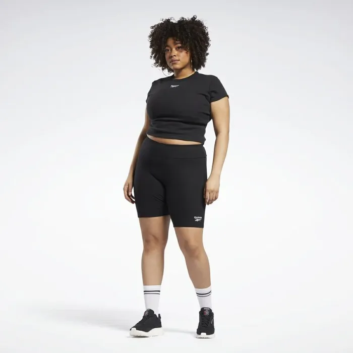 TShirts and Graphic Tees Womens Reebok Classics Ribbed TShirt Plus Size Black