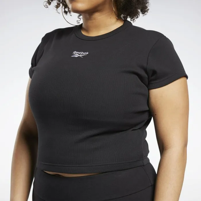 TShirts and Graphic Tees Womens Reebok Classics Ribbed TShirt Plus Size Black