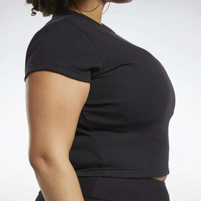 TShirts and Graphic Tees Womens Reebok Classics Ribbed TShirt Plus Size Black