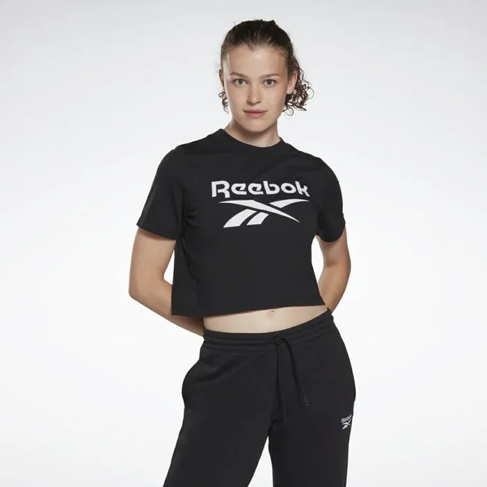 TShirts and Graphic Tees Womens Reebok Identity Cropped TShirt Black