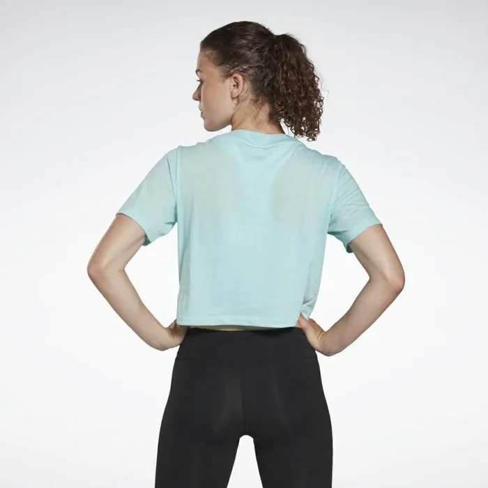 TShirts and Graphic Tees Womens Reebok Identity Cropped TShirt Digital Glow