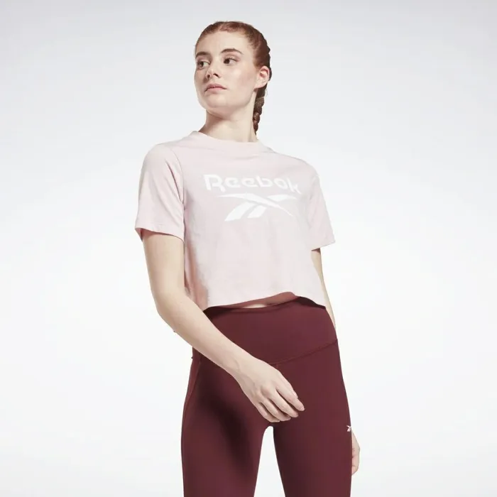 TShirts and Graphic Tees Womens Reebok Identity Cropped TShirt Frost Berry