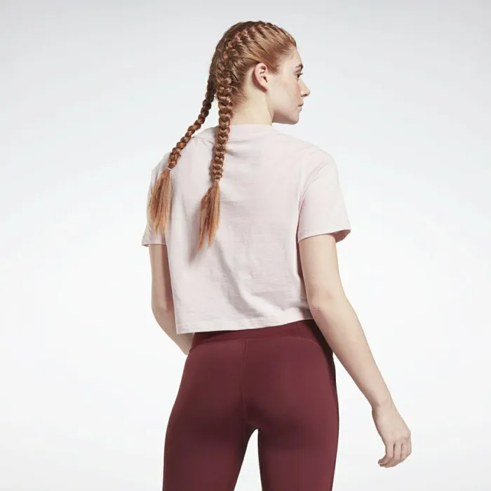 TShirts and Graphic Tees Womens Reebok Identity Cropped TShirt Frost Berry